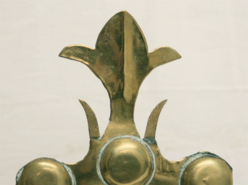 18th Century Dutch Menorah or Channukah Lamp in Brass For Sale 1
