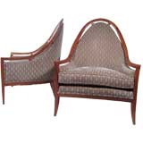 pair of walnut framed lounge chairs *SALE*
