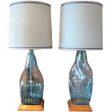 large pair of stretched glass lamps