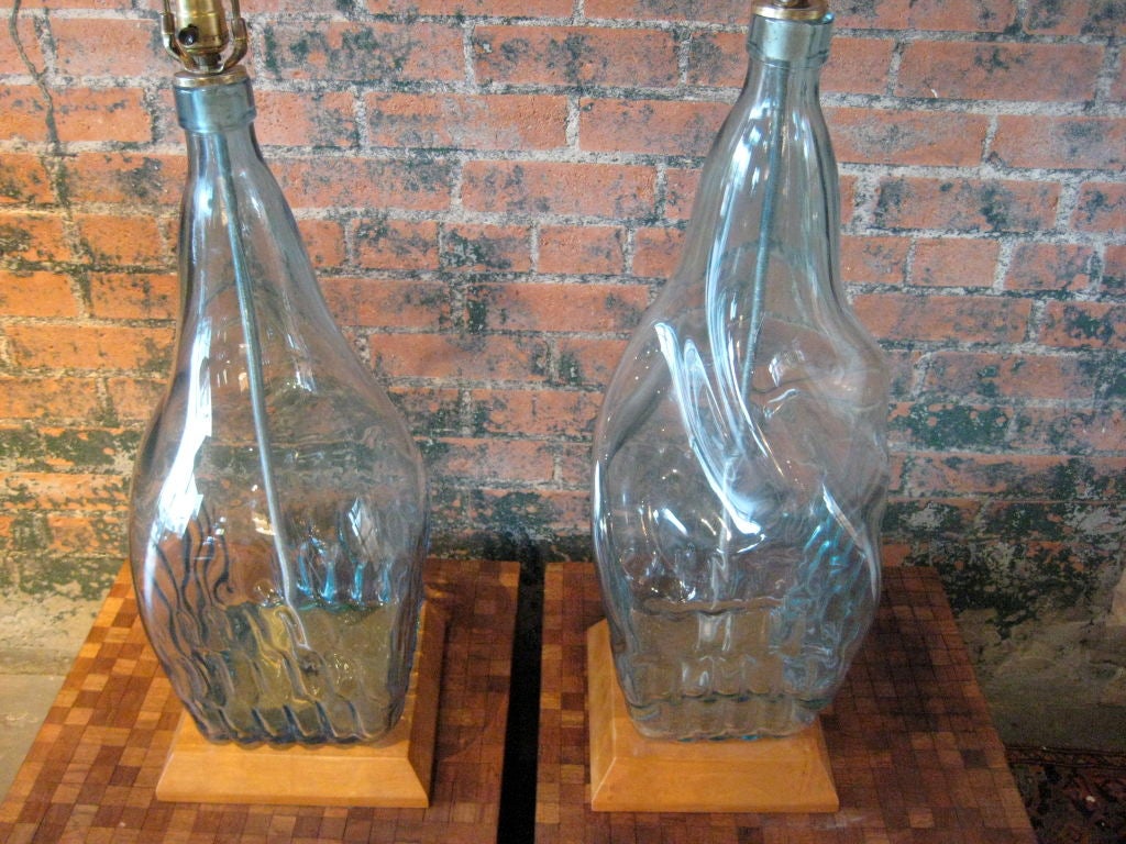 large pair of stretched glass lamps