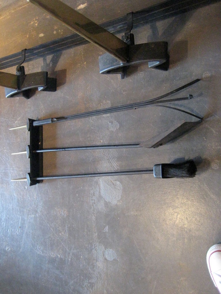 Donald Deskey Andirons and Fireplace Tools