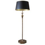 Retro brass floor lamp of twisted frog by Chapman