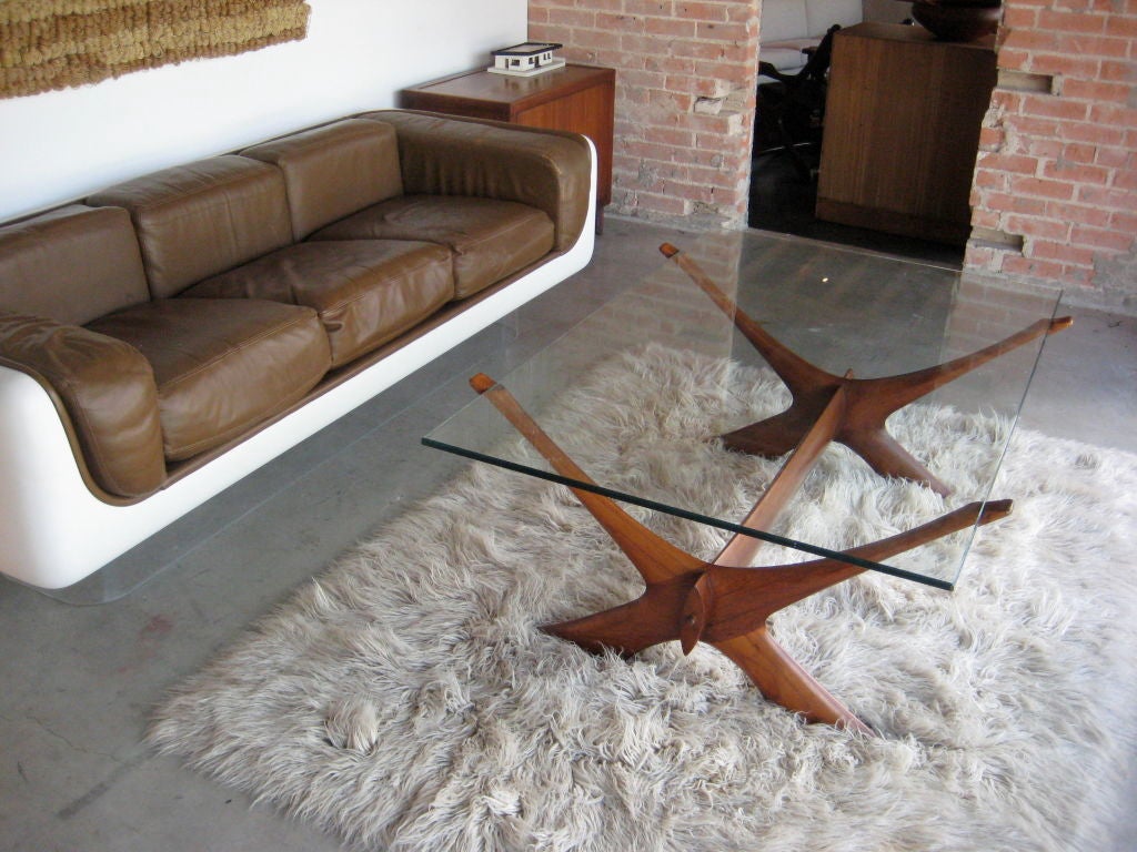 Danish Solid teak and glass table by Illum Wikkelso *SALE*