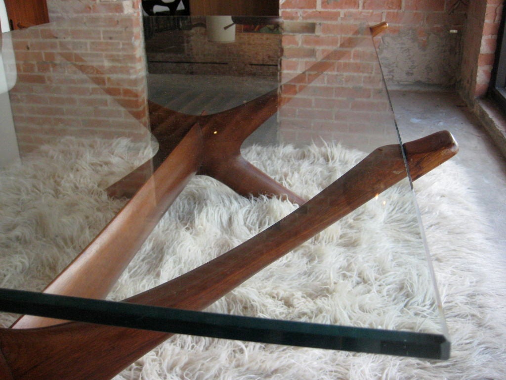 Mid-20th Century Solid teak and glass table by Illum Wikkelso *SALE*