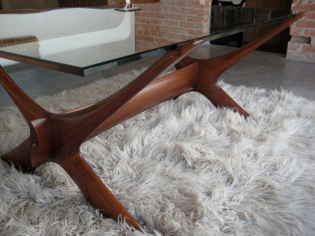 Solid teak and glass table by Illum Wikkelso *SALE* 1
