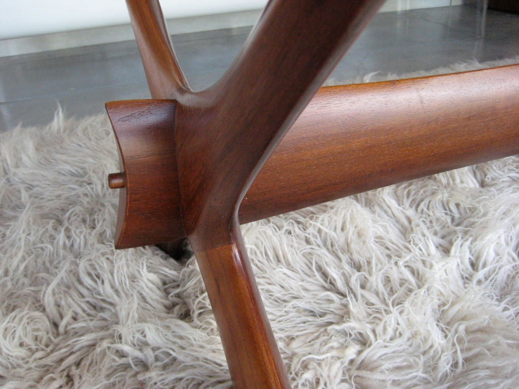 Solid teak and glass table by Illum Wikkelso *SALE* 2