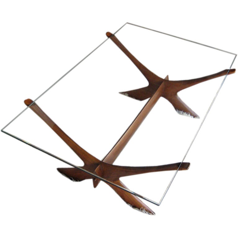 Solid teak and glass table by Illum Wikkelso *SALE*