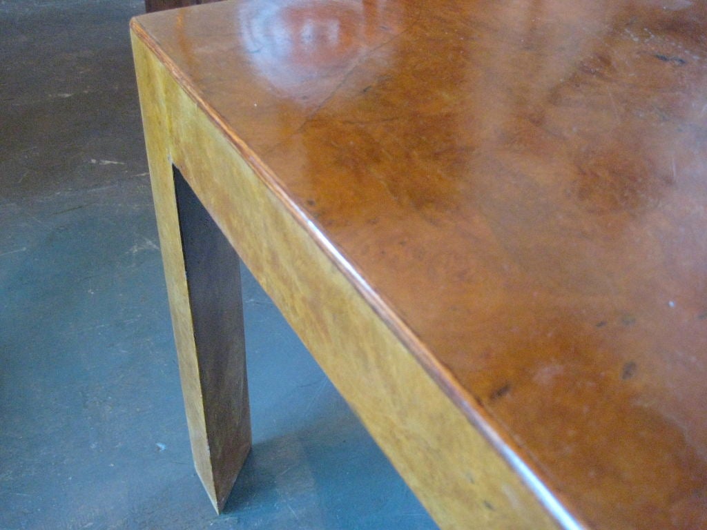 Small Italian Burl wood parsons table 1