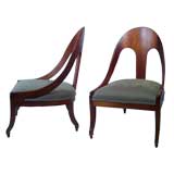 Pair of walnut lounge chairs
