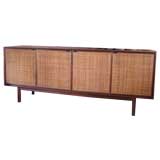 walnut credenza with caned doors