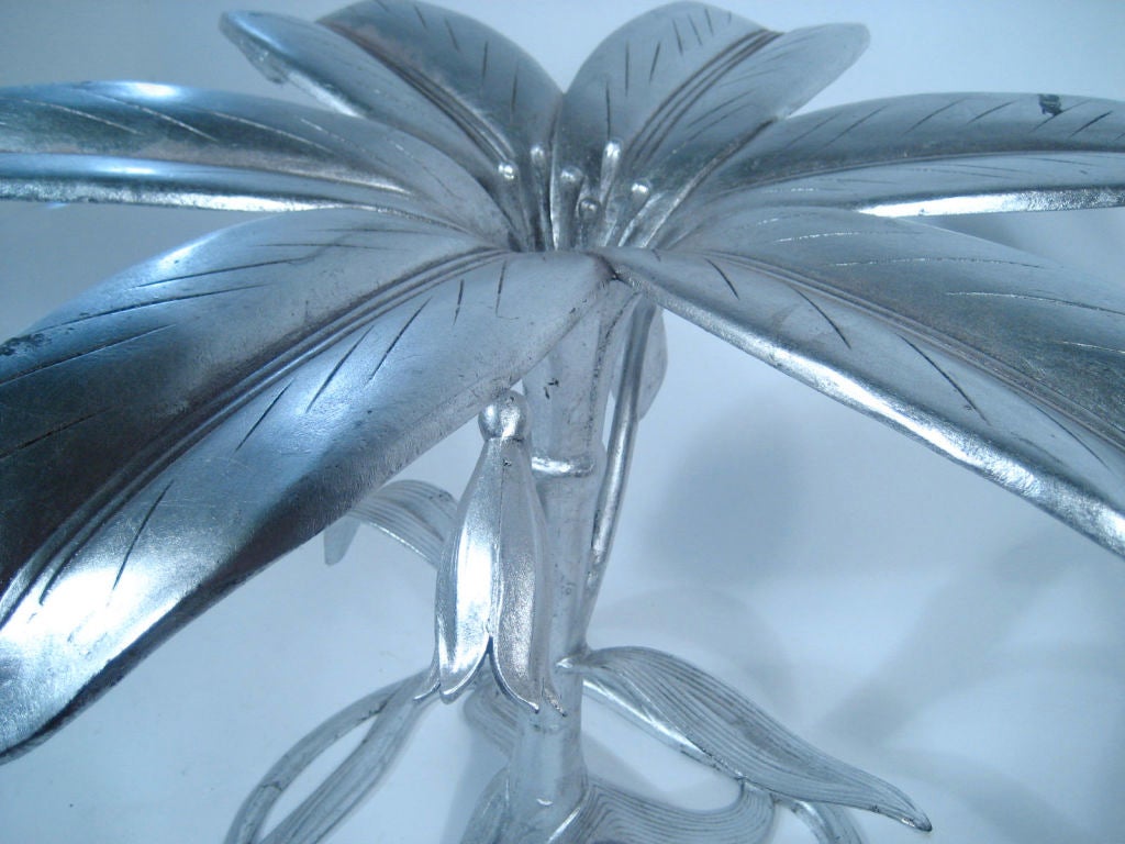 Sculpted flower dining table base in silver leaf.  *SALE*