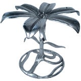 Sculpted flower dining table base in silver leaf.  *SALE*