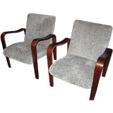 Pair of bent wood lounge chairs by Thonet