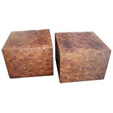 Pair of craftsman cube tables