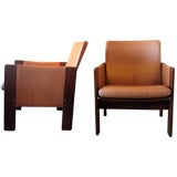 Pair of rosewood 917 chairs by Tobia Scarpa for Cassina.