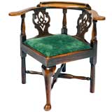 English Provincial Elm Corner Chair
