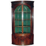 Antique English Provincial Oak Standing Corner Cupboard