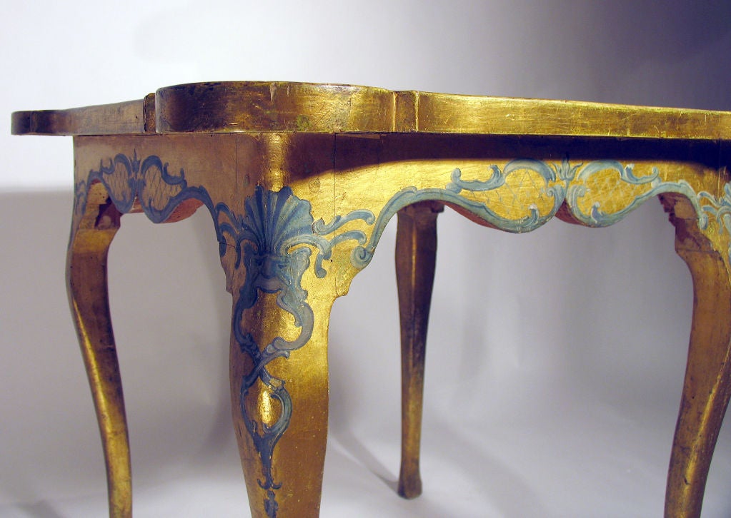 Italian Painted & Parcel Gilt Card Table