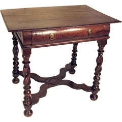 English Charles II Oak Side Table