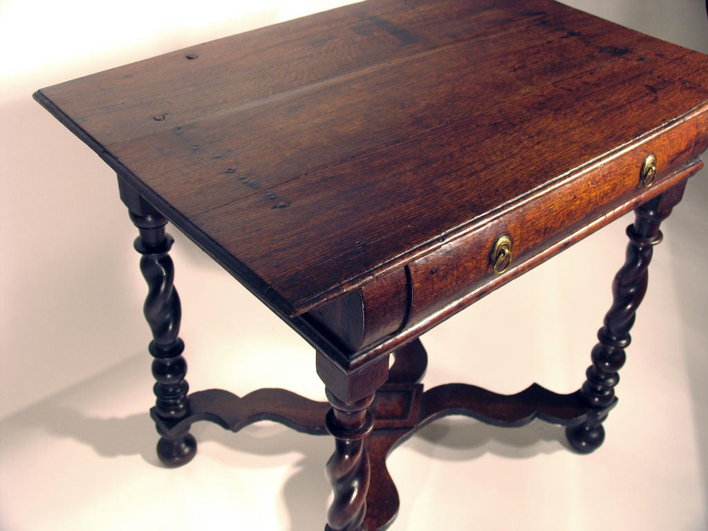English Charles II Oak Side Table