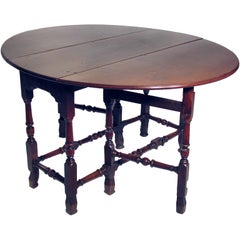 English Walnut & Fruitwood Gateleg Table