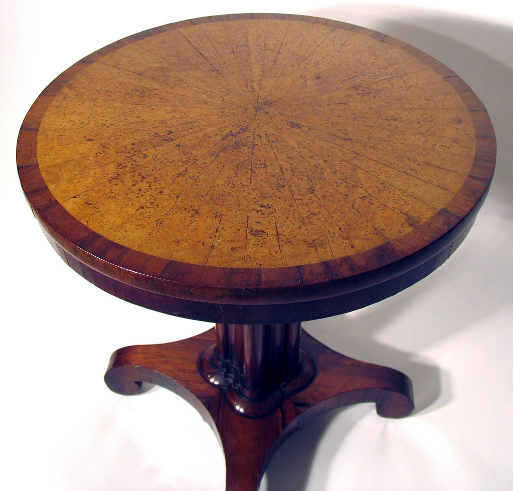 English George IV Rosewood & Thuya Wood Center Table