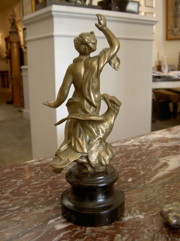 Bronze Grouping of Eagle and Female Figure in Ascent