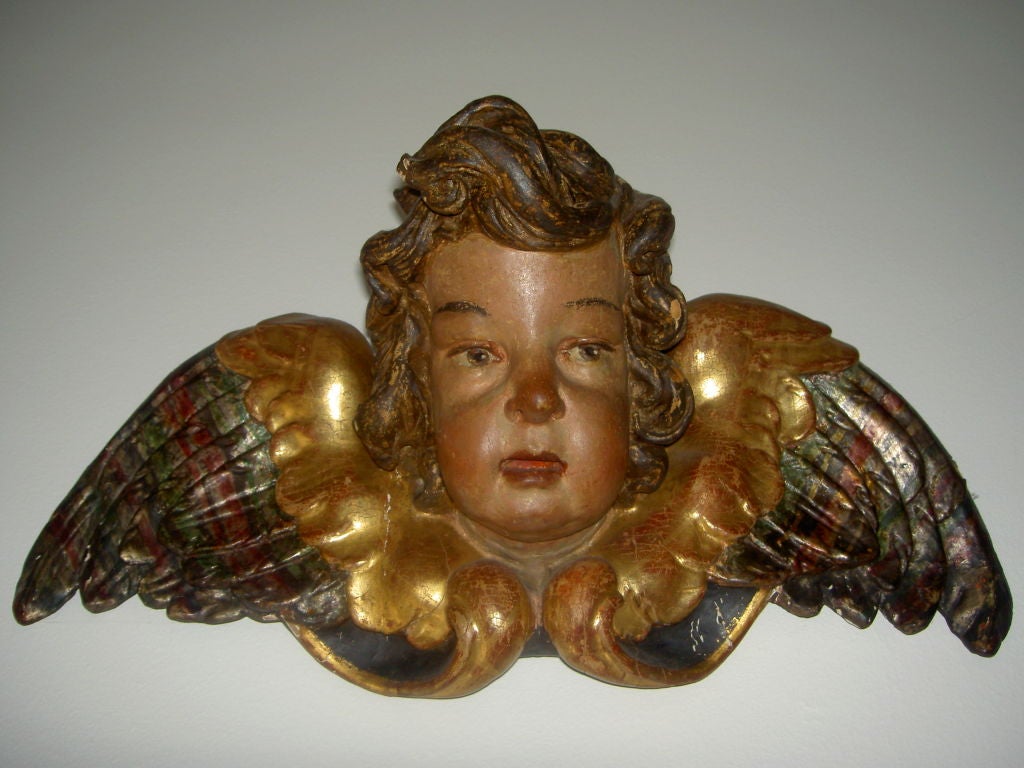 A Pair of Baroque Winged Angels by Guggenbichler