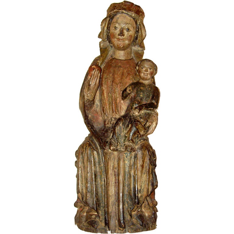 A Gothic Virgin and Child For Sale