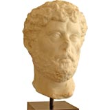 A Roman Egyptian Over Life-size Marble Head of a Man
