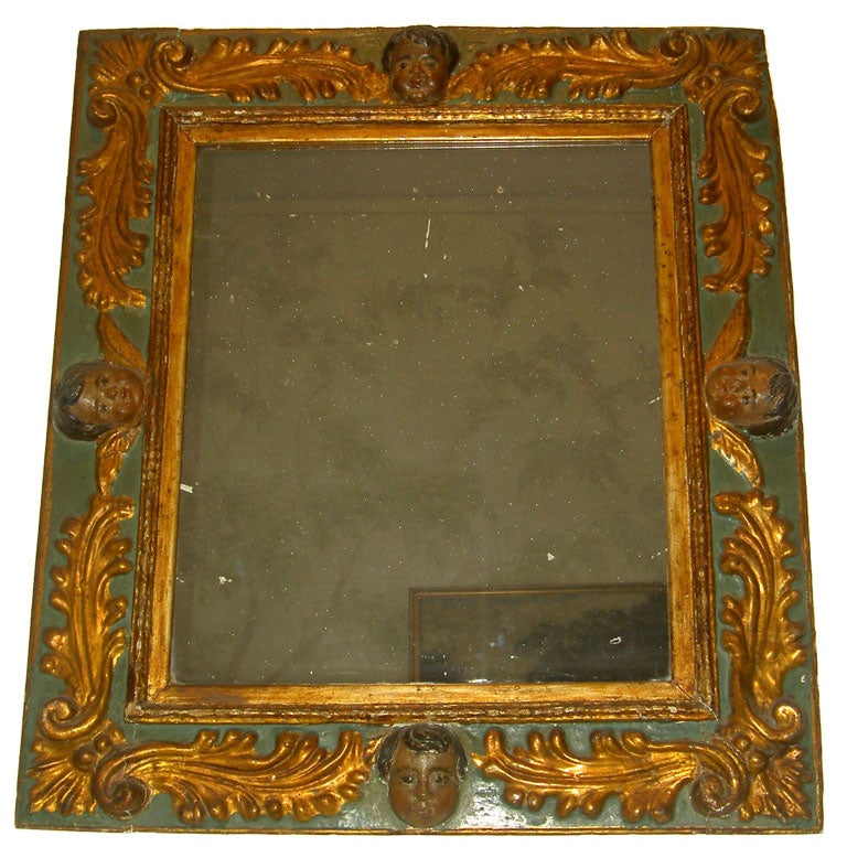 Rare 18th century Spanish Papier Mache Wall Mirror For Sale at 1stDibs