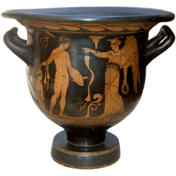 Apulian Red-Figured Krater, attributed to the Tarporley Painter For Sale
