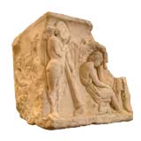 Roman Marble Sarcophagus Corner Fragment
