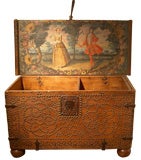 An 18th century  Painted Mexican Marriage Chest