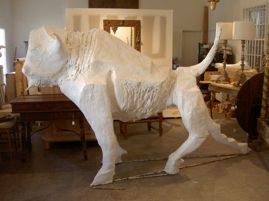 An over life-size plaster model for a bronze sculpture