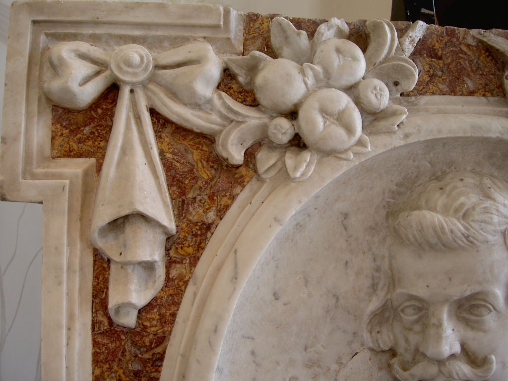 18th Century and Earlier A Southern Italian Architectural Marble Relief Carving For Sale