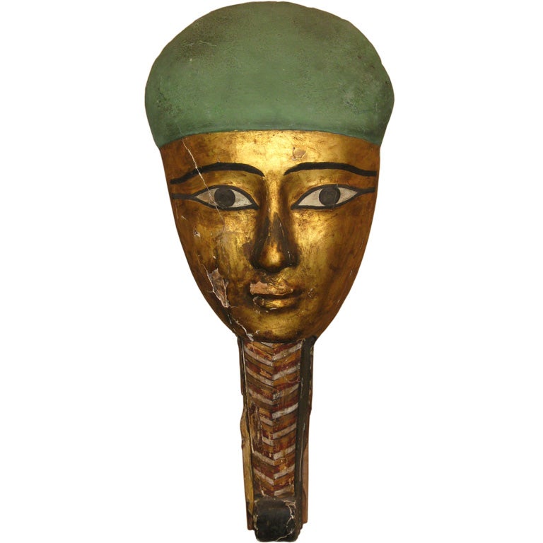 Ancient Egyptian Mummy Mask, Ptolemaic Period For Sale