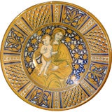 Antique Maiolica Plate in the Renaissance Style, Cantagalli Factory