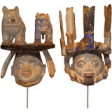 Two Gelede Tribe Festival Masks