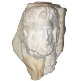 Roman Marble Zeus Ammon Mark Head, 1st century A D