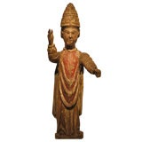 Spanish Polychromed Wood  Figure of a Saint