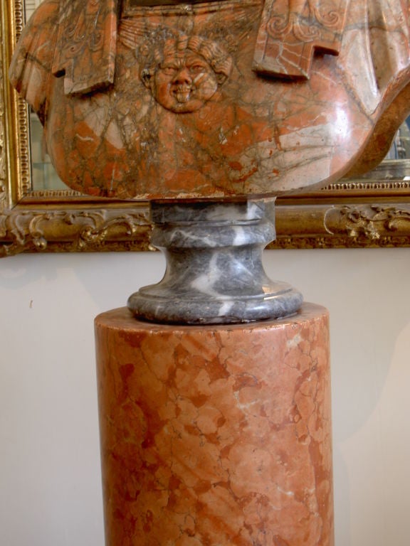 Italian Grand Tour Portrait Bust of the Emperor Hadrian on Marble Column For Sale