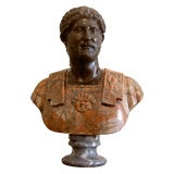 Grand Tour Portrait Bust of the Emperor Hadrian on Marble Column
