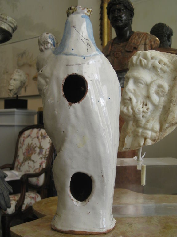 French Provincial Glazed Earthenware Virgin and Child