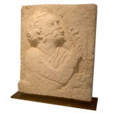 Roman-Egyptian Limestone Relief Fragment of Pan