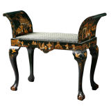 A Lacquered Chinoisserie Decorated Window Seat