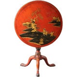 A Red Lacquered George II Tea Table