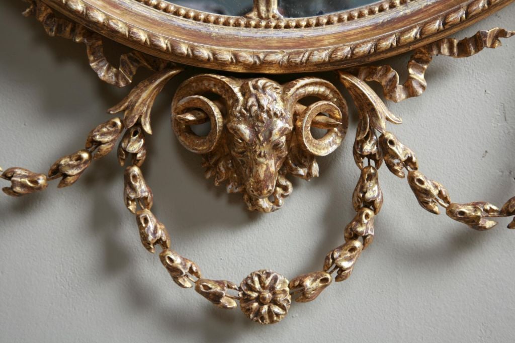 A Documented Adam Period Oval Mirror