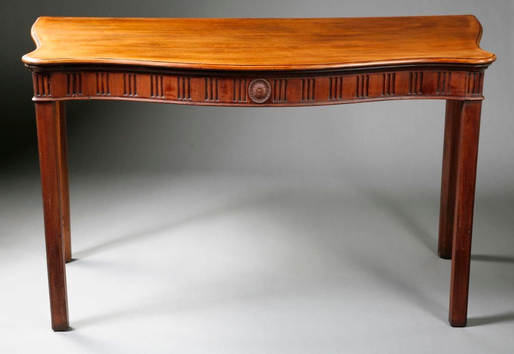 18th Century English Chippendale Serpentine Console Table
