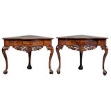 A Pair of 18th Century Corner Console Tables